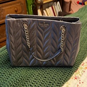 Kate Spade Quilted Blue Tote Bag